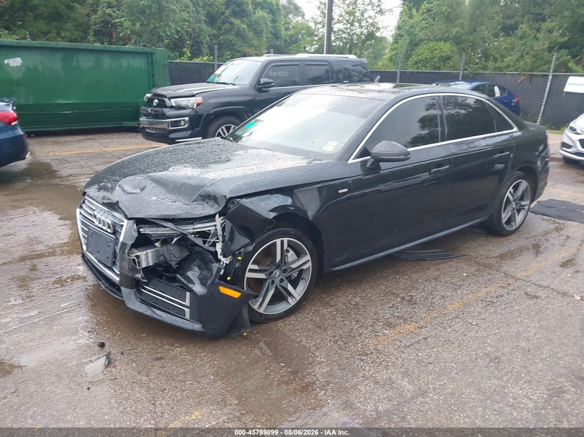 Vin: wauenaf47ja027468, lot: 46298730, audi a4 2.0t premium/2.0t tech premium 20182