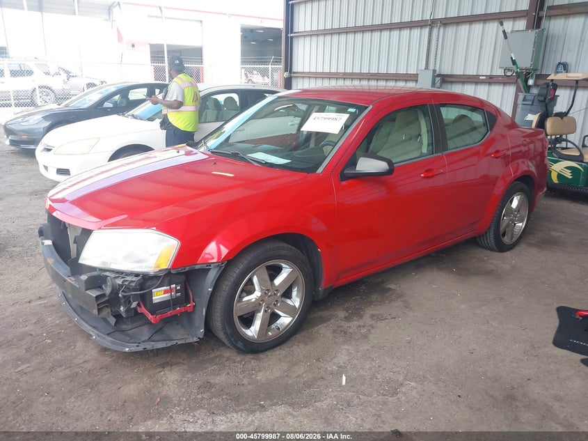Vin: 1c3cdzab9dn657902, lot: 46298818, dodge avenger se 20132