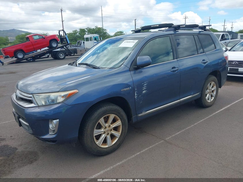 Vin: jtebc3eh0d2013207, lot: 46298937, toyota highlander hybrid base v6 20132