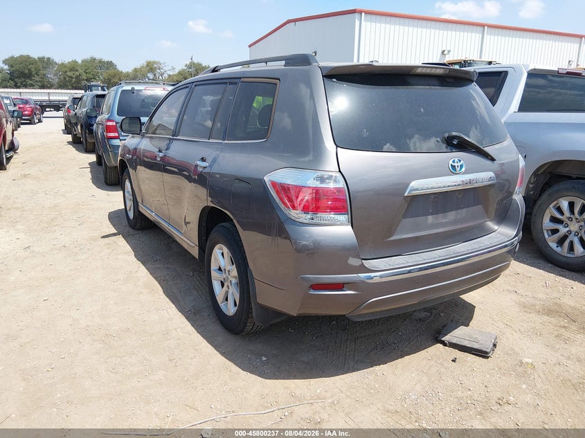 Vin: jtebc3eh5d2011260, lot: 46299068, toyota highlander hybrid base v6 20133