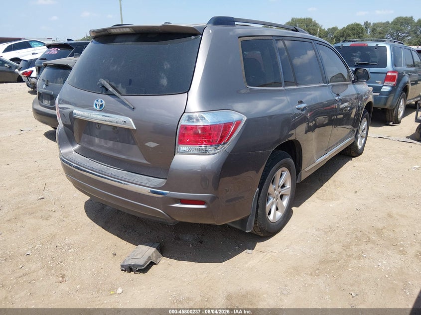 Vin: jtebc3eh5d2011260, lot: 46299068, toyota highlander hybrid base v6 20134