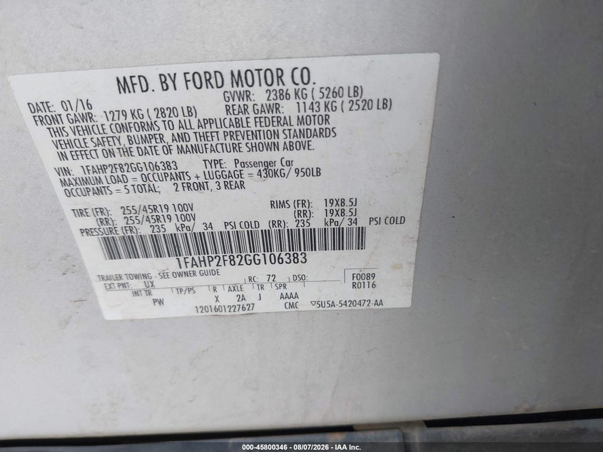 2016 FORD TAURUS LIMITED · Photo 9