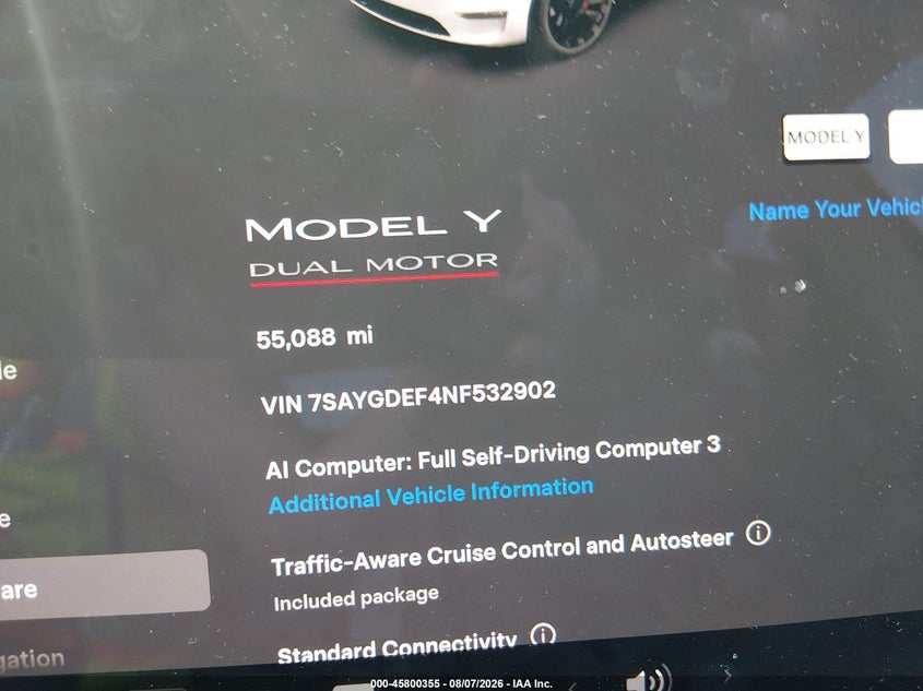 2022 TESLA MODEL Y auction photo 7