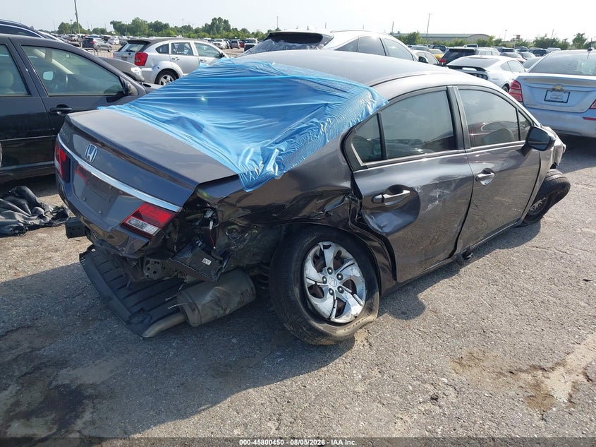 Vin: 19xfb2f57fe000869, lot: 46299281, honda civic lx 20154