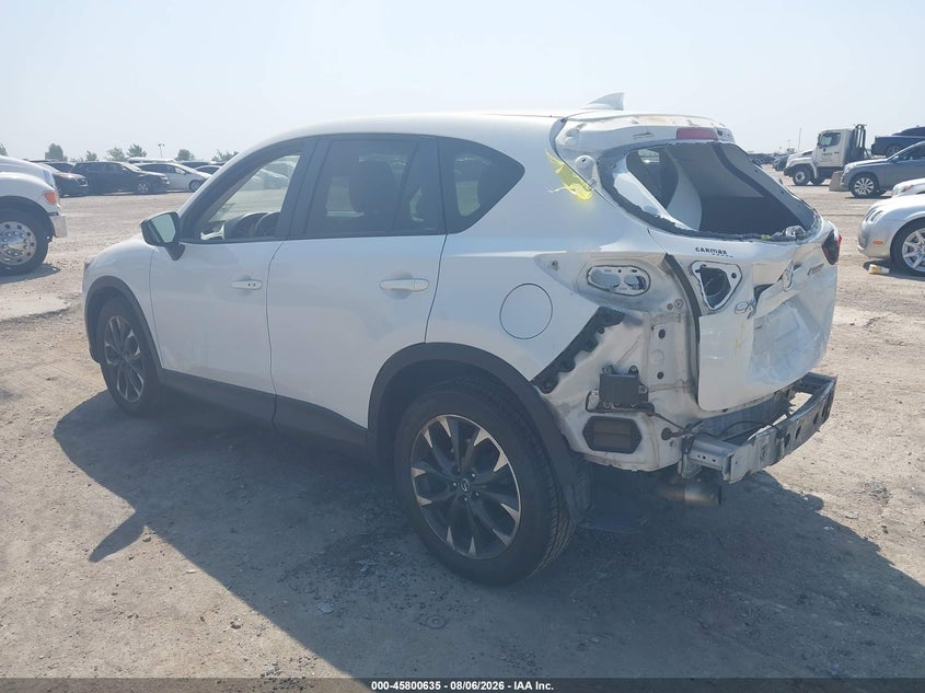 Vin: jm3ke4dy4g0854024, lot: 46299466, mazda cx-5 grand touring 20163