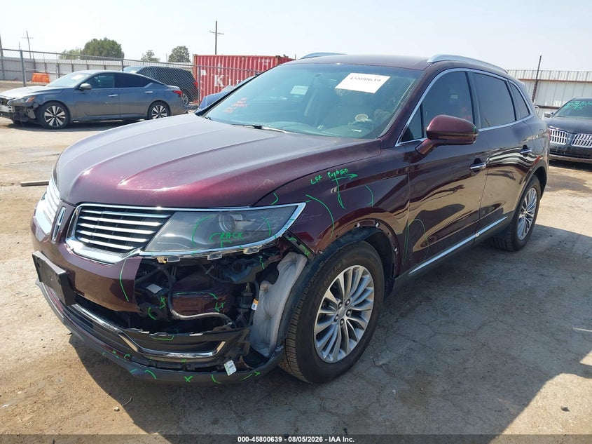 Vin: 2lmpj6kr8hbl13804, lot: 46299470, lincoln mkx select 20172
