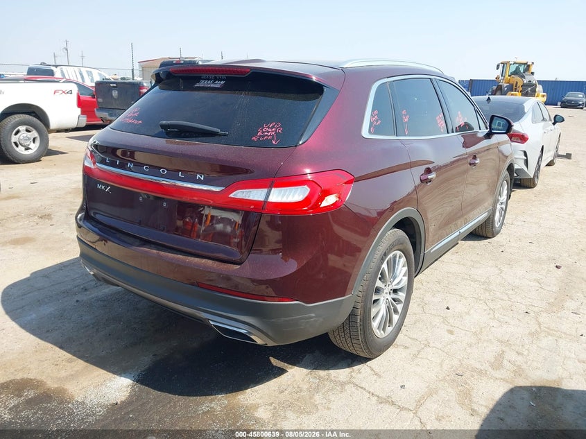 Vin: 2lmpj6kr8hbl13804, lot: 46299470, lincoln mkx select 20174