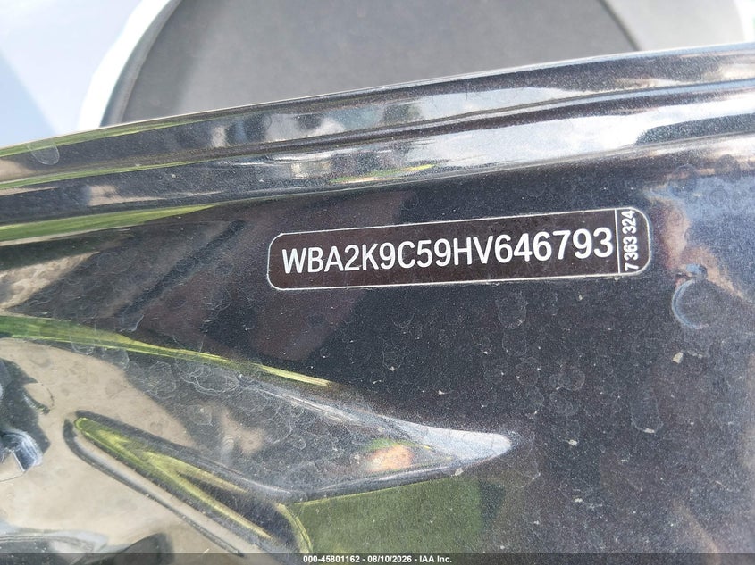 BMW 230I 2017 VIN WBA2K9C59HV646793