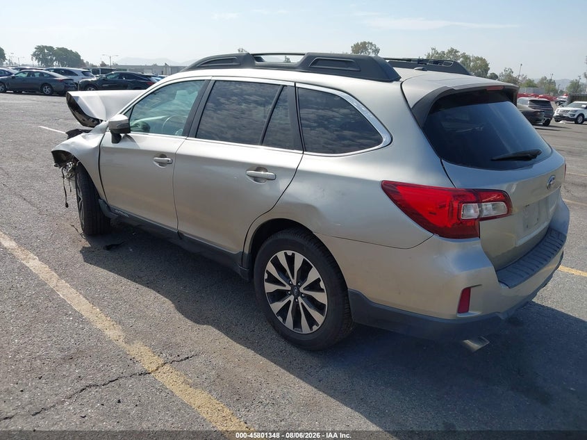 Vin: 4s4bsblc5f3318445, lot: 46300179, subaru outback 2.5i limited 20153