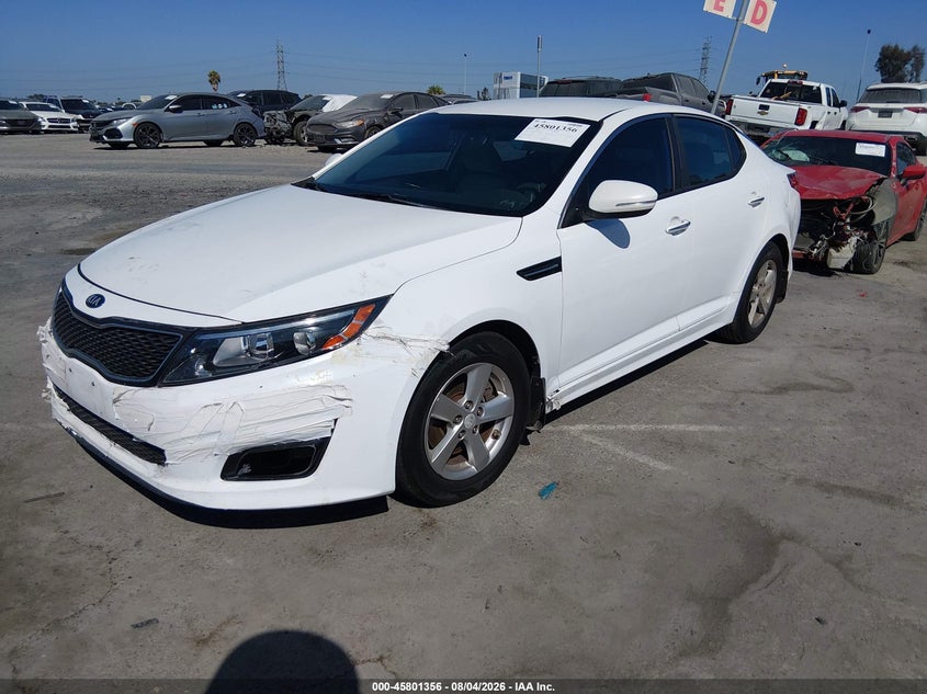Vin: knagm4a79f5612468, lot: 46300187, kia optima lx 20152