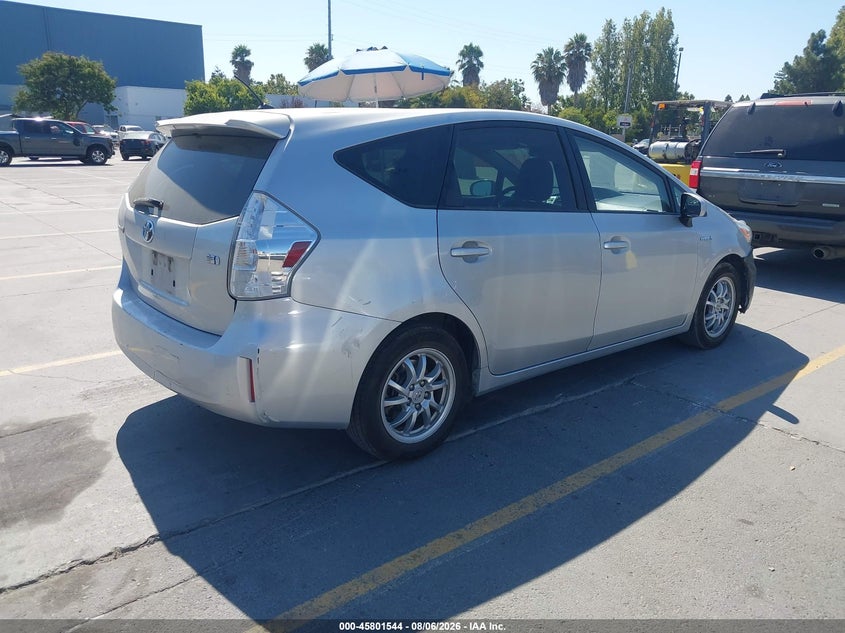 Vin: jtdzn3eu7c3054579, lot: 46300375, toyota prius v two 20124