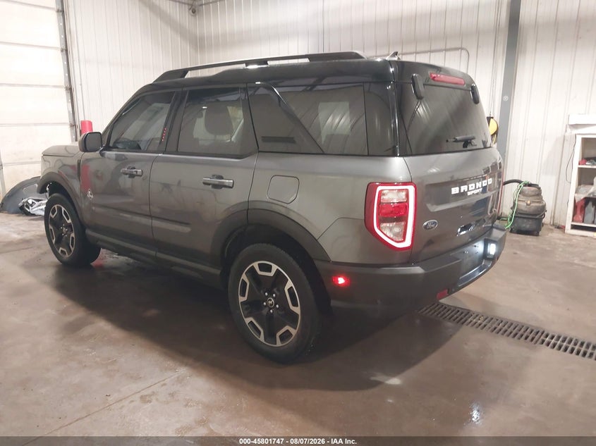 Vin: 3fmcr9c63mrb09416, lot: 46300578, ford bronco sport outer banks 20213