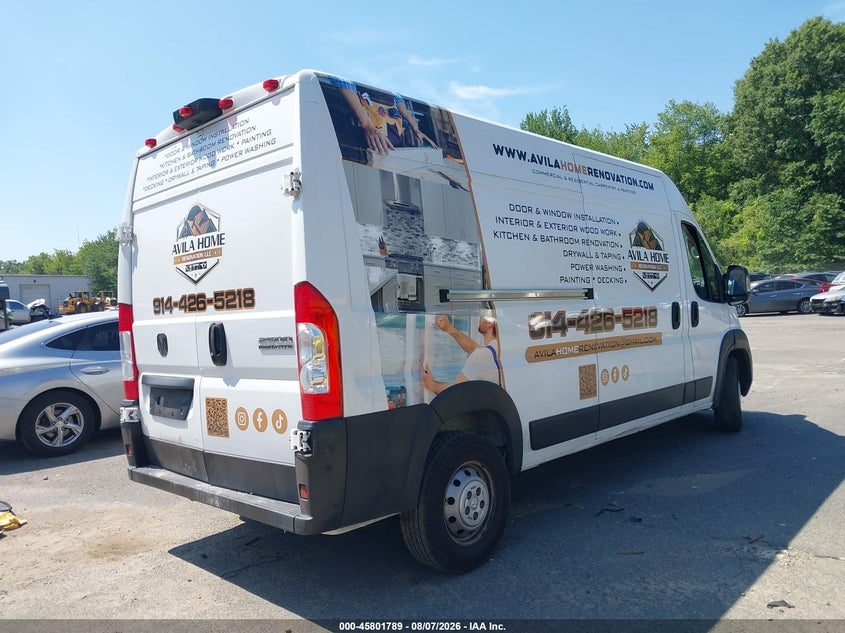 Vin: 3c6lrvdg9pe564648, lot: 46300620, ram promaster 2500 high roof 159 wb 20234
