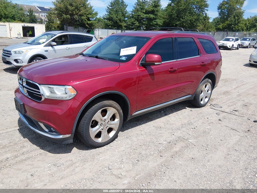 Vin: 1c4rdjdg7ec337263, lot: 46300843, dodge durango limited 20142