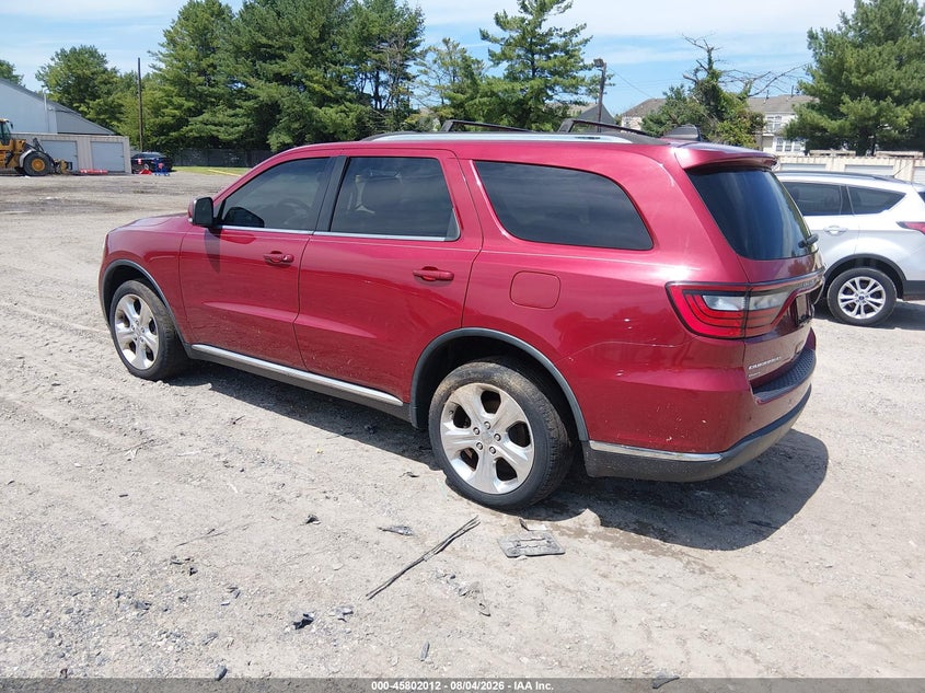 Vin: 1c4rdjdg7ec337263, lot: 46300843, dodge durango limited 20143