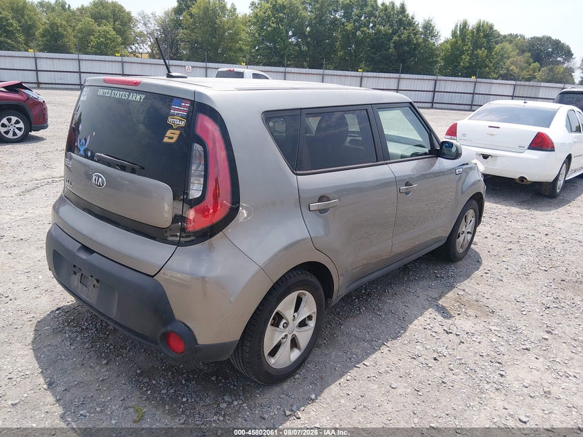 Vin: kndjn2a26f7170073, lot: 46300892, kia soul 20154