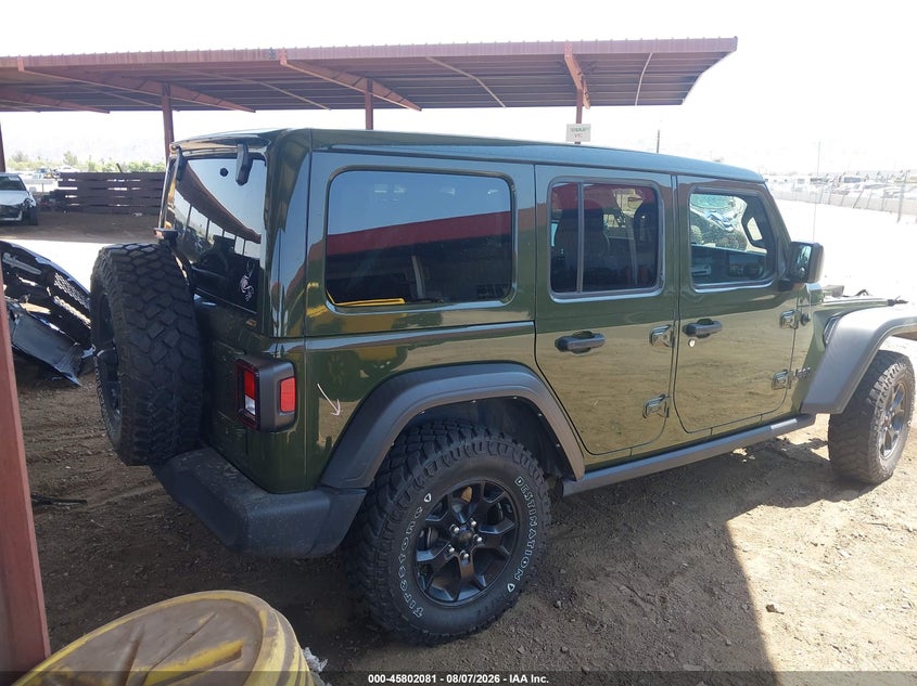 Vin: 1c4hjxdgxmw688222, lot: 46300912, jeep wrangler unlimited willys 4x4 20214