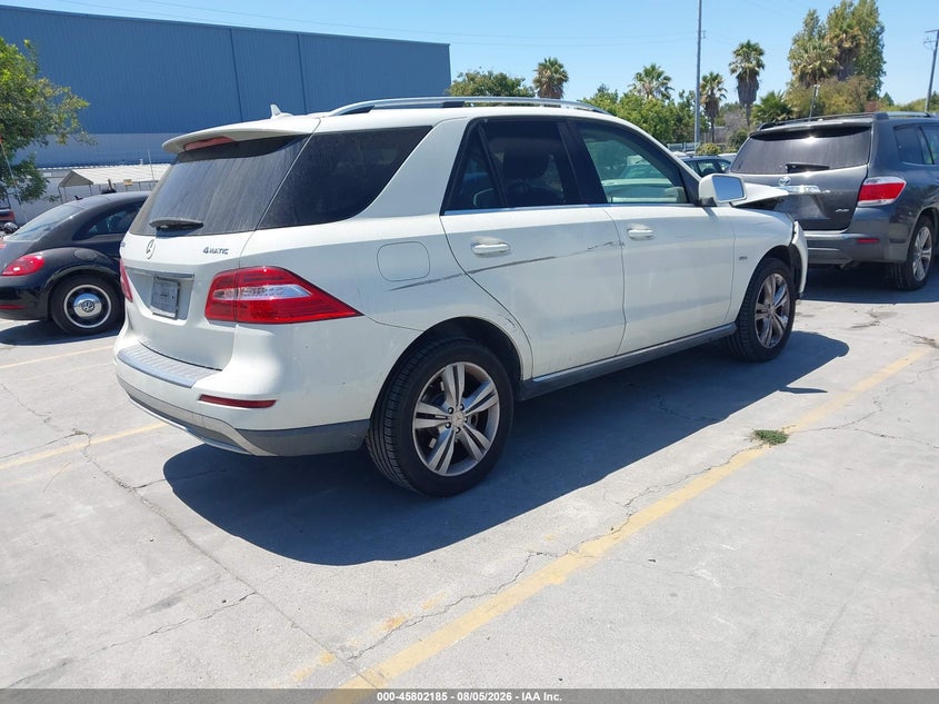 Vin: 4jgda5hb1ca002481, lot: 46301016, mercedes-benz ml 350 4matic 20124