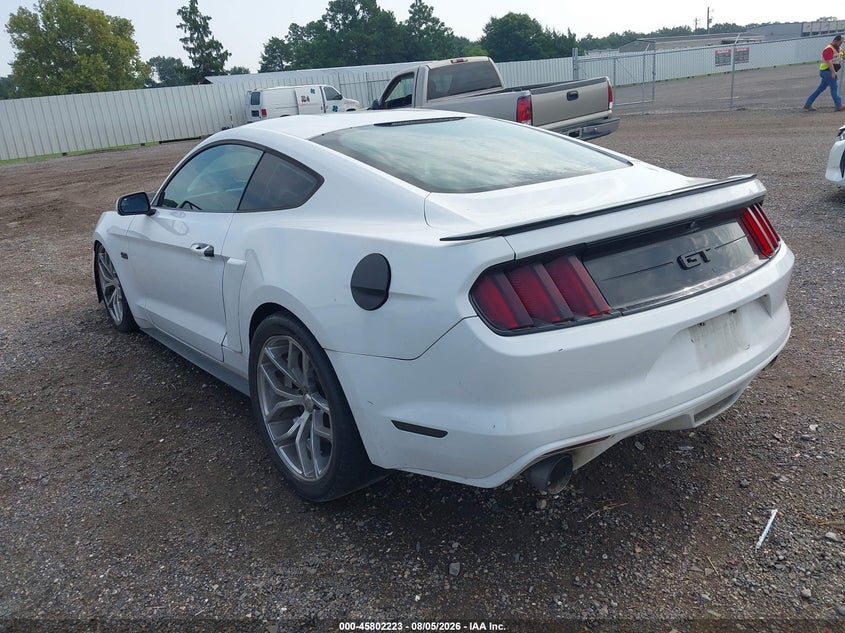 Vin: 1fa6p8cf7f5366477, lot: 46301054, ford mustang gt 20153