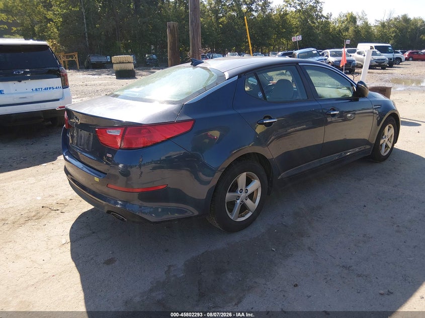 Vin: 5xxgm4a76fg490862, lot: 46301124, kia optima lx 20154