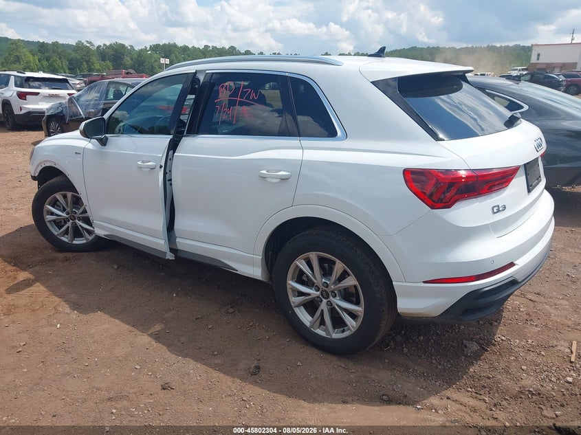 Vin: wa1decf38s1049766, lot: 46301135, audi q3 premium 45 tfsi s line quattro tiptronic 20253