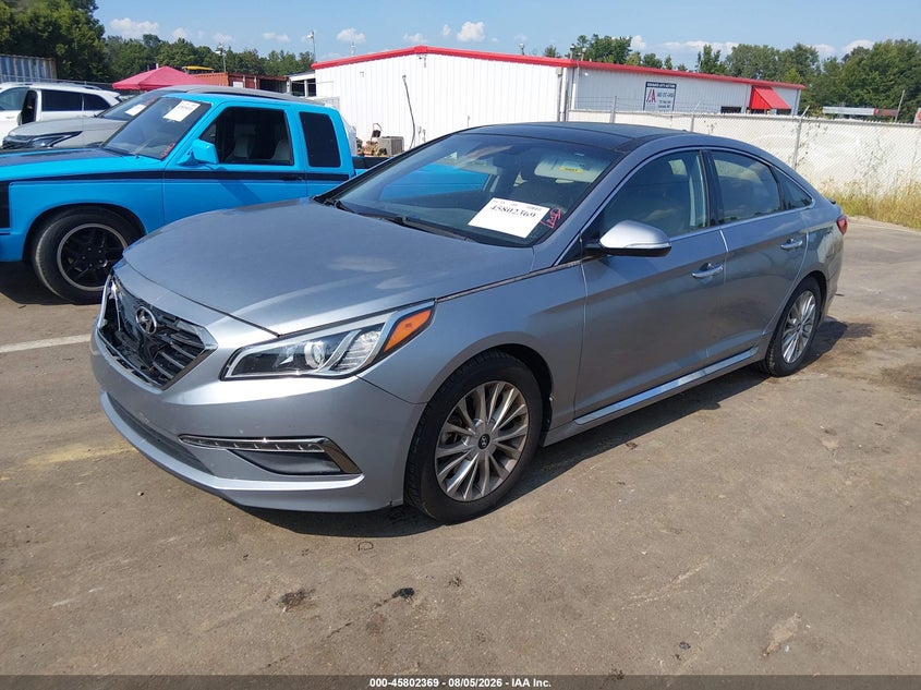 2015 Hyundai Sonata, Удар сзади, IAAI, VIN 5NPE34AF2FH191861 — фото 2
