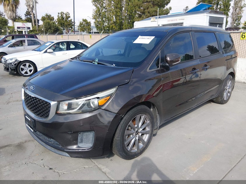 Vin: kndmb5c17f6037758, lot: 46301213, kia sedona lx 20152