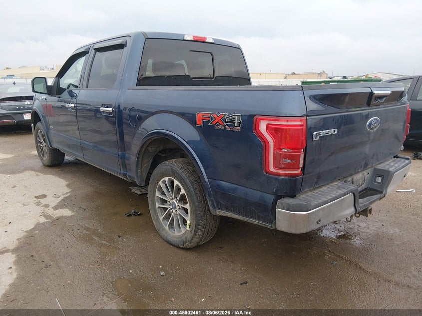 Vin: 1ftew1eg2ffb73847, lot: 46301292, ford f-150 lariat 20153