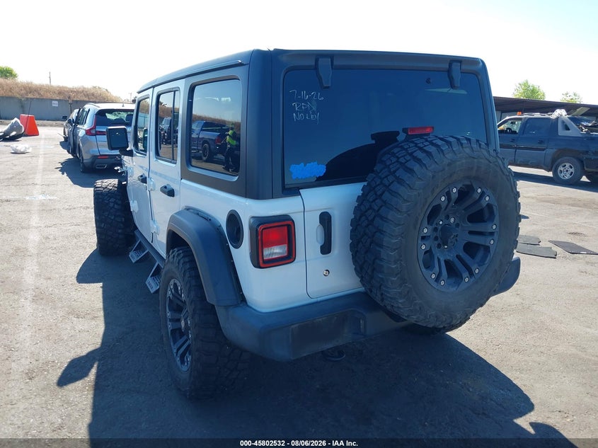 Vin: 1c4hjxdn6kw643869, lot: 46301363, jeep wrangler unlimited sport s 4x4 20193