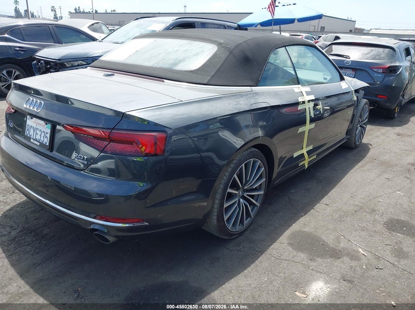 Vin: wauyngf52jn005671, lot: 46301461, audi a5 2.0t premium 20184