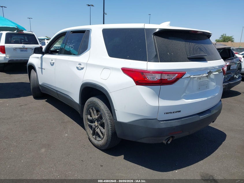 Vin: 1gnerfkw7kj125260, lot: 46301476, chevrolet traverse ls 20193