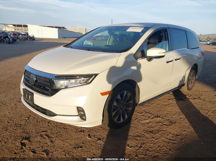 Vin: 5fnrl6h73nb064450, lot: 46301659, honda odyssey ex-l 20222