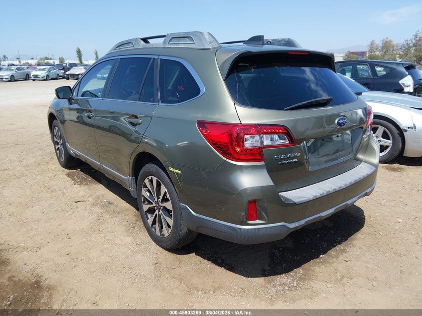Vin: 4s4bsalc7g3207908, lot: 46302100, subaru outback 2.5i limited 20163
