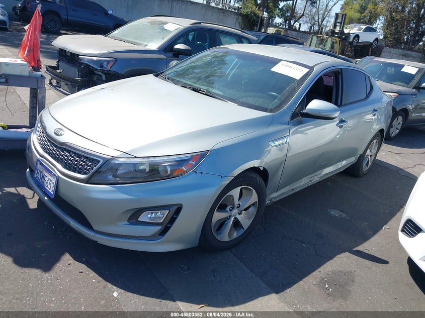 Vin: knagm4ad9e5070714, lot: 46302183, kia optima hybrid lx 20142