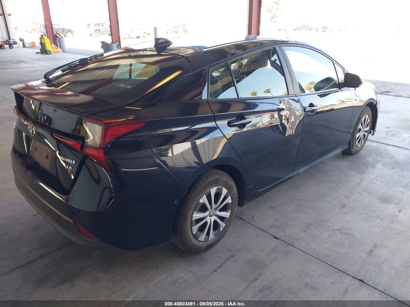 Vin: jtdl9mfu6m3026708, lot: 46302322, toyota prius xle awd-e 20214