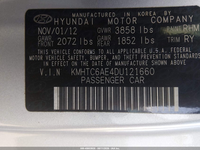 2013 HYUNDAI VELOSTER TURBO W/BLUE · Фото 9