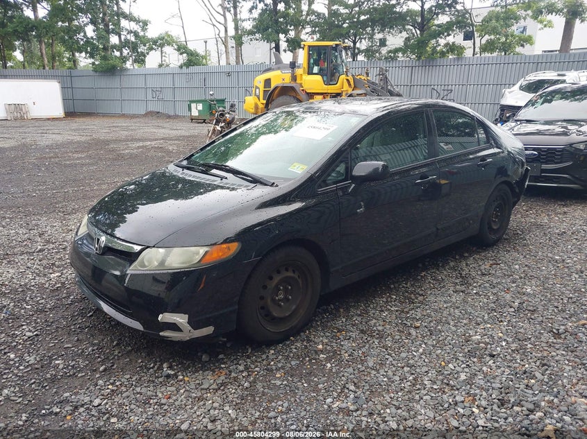 2008 Honda Civic, Rear, IAAI, VIN 2HGFA168X8H304035 — photo 2