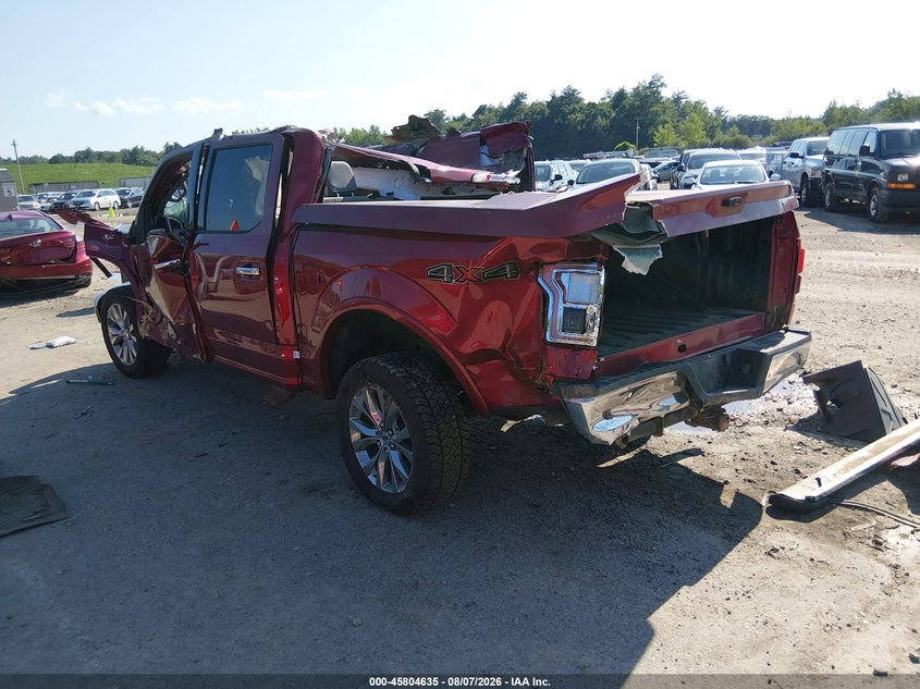 Vin: 1ftew1ef6hfb28291, lot: 46303481, ford f-150 lariat 20173