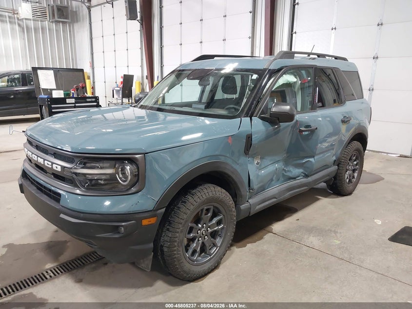 Vin: 3fmcr9b61mrb00800, lot: 46304083, ford bronco sport big bend 20212