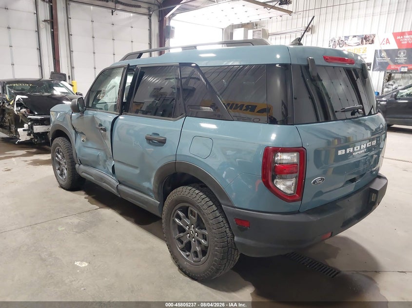 Vin: 3fmcr9b61mrb00800, lot: 46304083, ford bronco sport big bend 20213