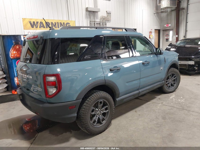 Vin: 3fmcr9b61mrb00800, lot: 46304083, ford bronco sport big bend 20214