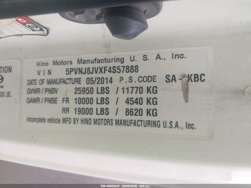 2015 HINO 258/268 auction photo 8