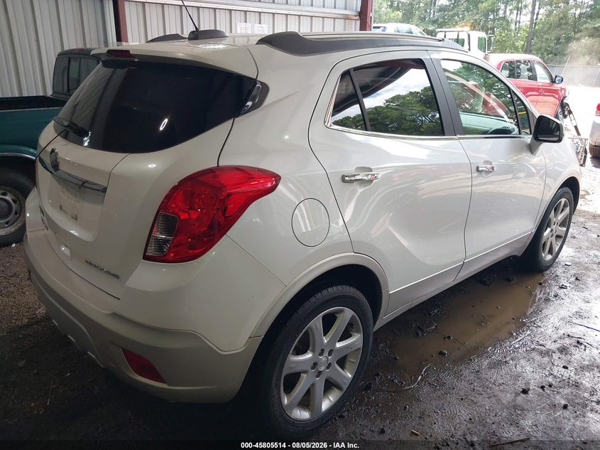 Vin: kl4cjcsb2fb246744, lot: 46304360, buick encore leather 20154