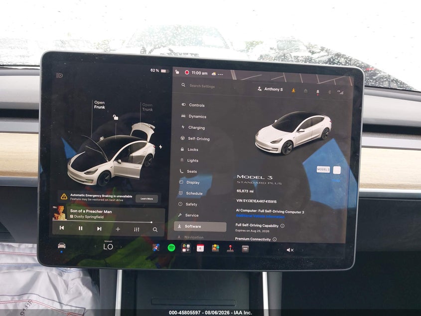 2019 TESLA MODEL 3 SEDAN ELECTRIC