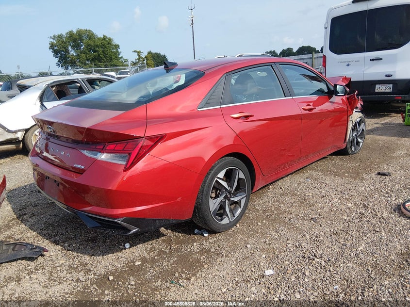 Vin: kmhlp4ag9mu115265, lot: 46304672, hyundai elantra limited 20214