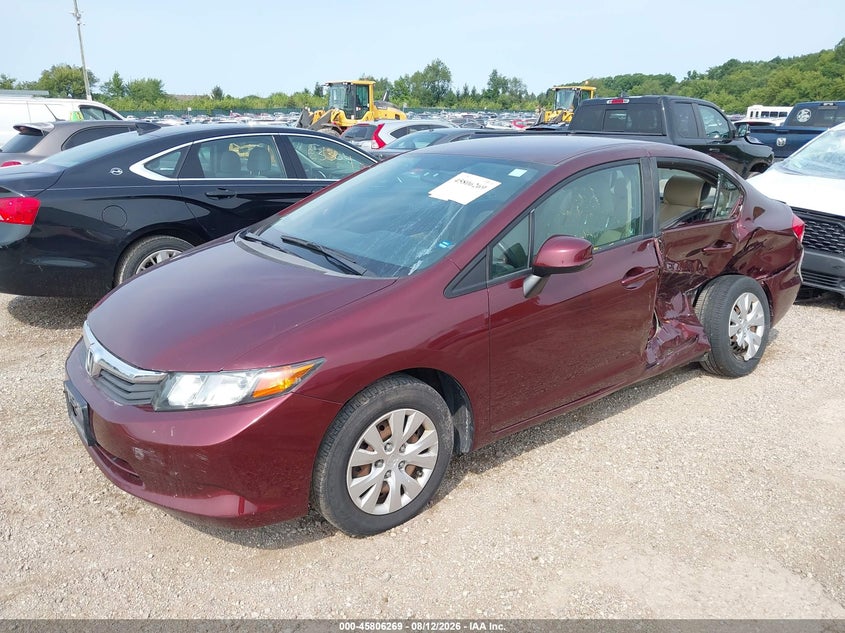 2012 Honda Civic, Левый бок, IAAI, VIN 19XFB2F53CE055847 — фото 2