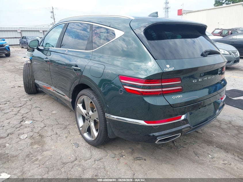 Vin: kmuhbdsb3nu100643, lot: 46305541, genesis gv80 2.5t awd 20223