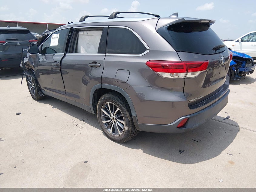 Vin: 5tdkzrfh7ks369969, lot: 46305544, toyota highlander xle 20193