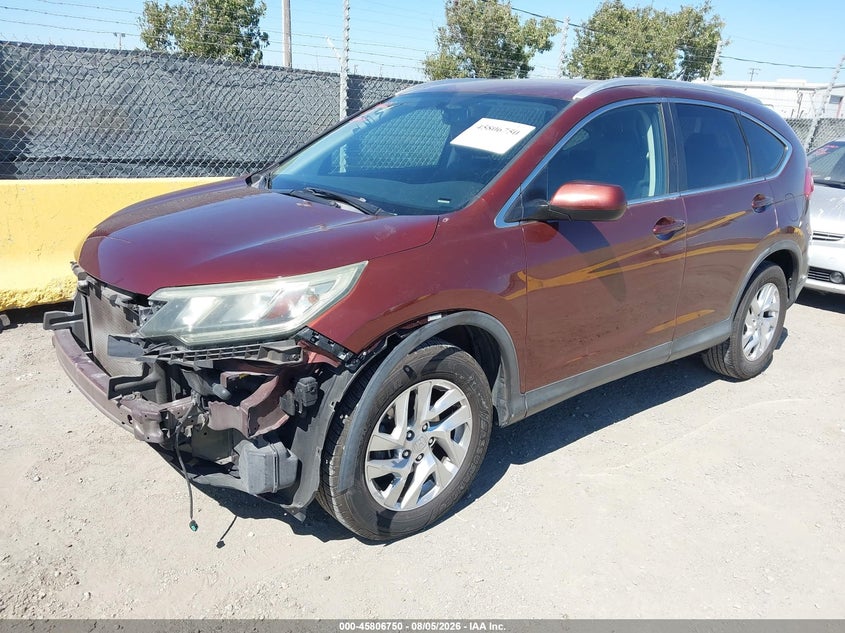 2015 Honda CR-V, Удар спереди, IAAI, VIN 5J6RM3H76FL001704 — фото 2