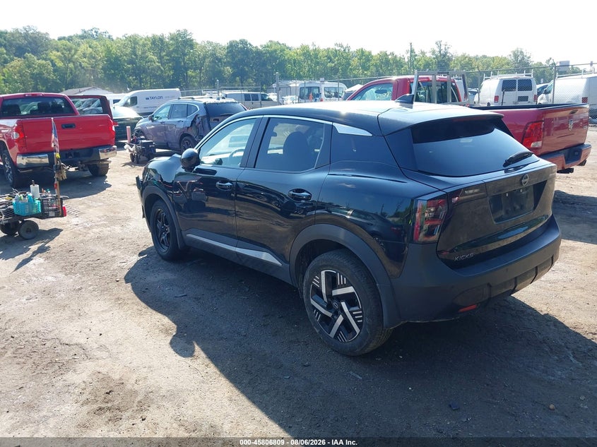 Vin: 3n8ap6ca1sl324527, lot: 46305655, nissan kicks sv fwd 20253